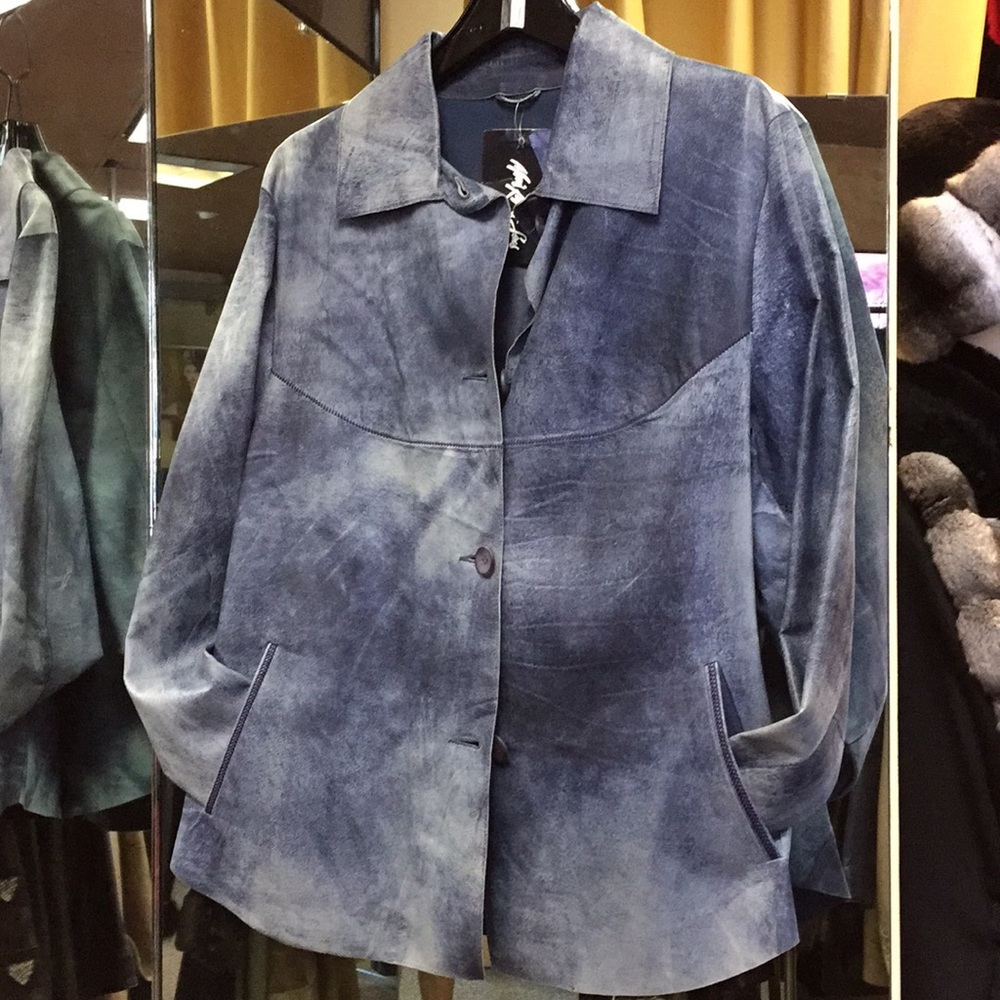 Blue Leather Jacket